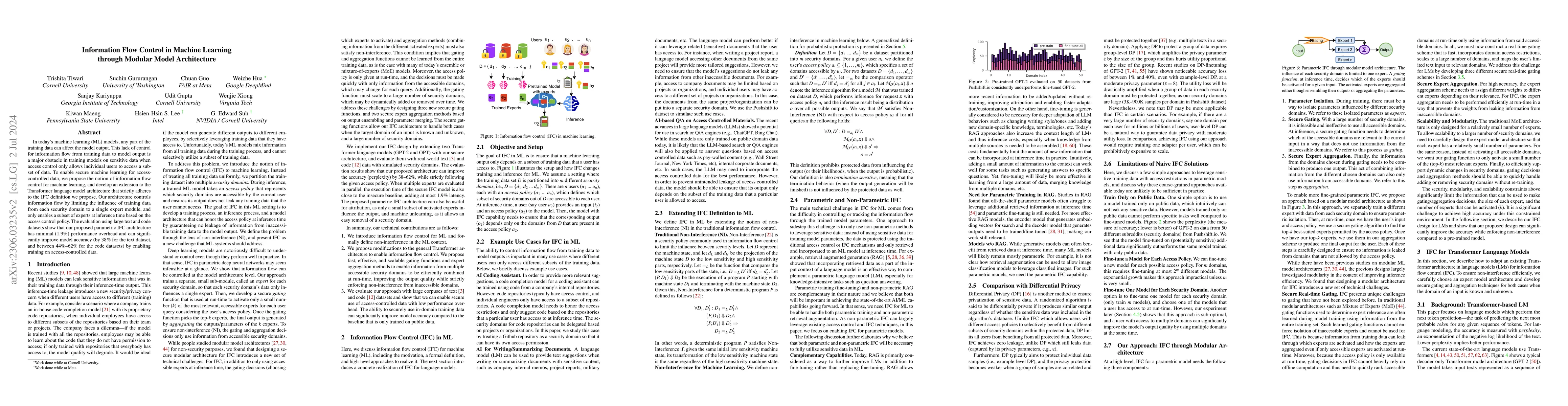 Thumbnail for Information Flow Control in Machine Learning through Modular Model
  Architecture