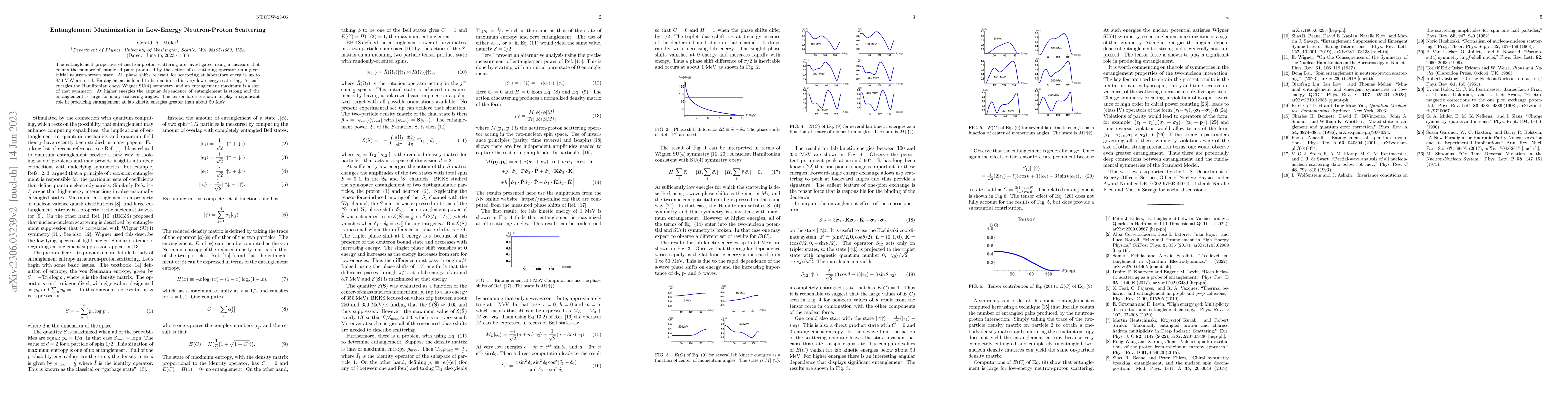 Thumbnail for Entanglement Maximization in Low-Energy Neutron-Proton Scattering