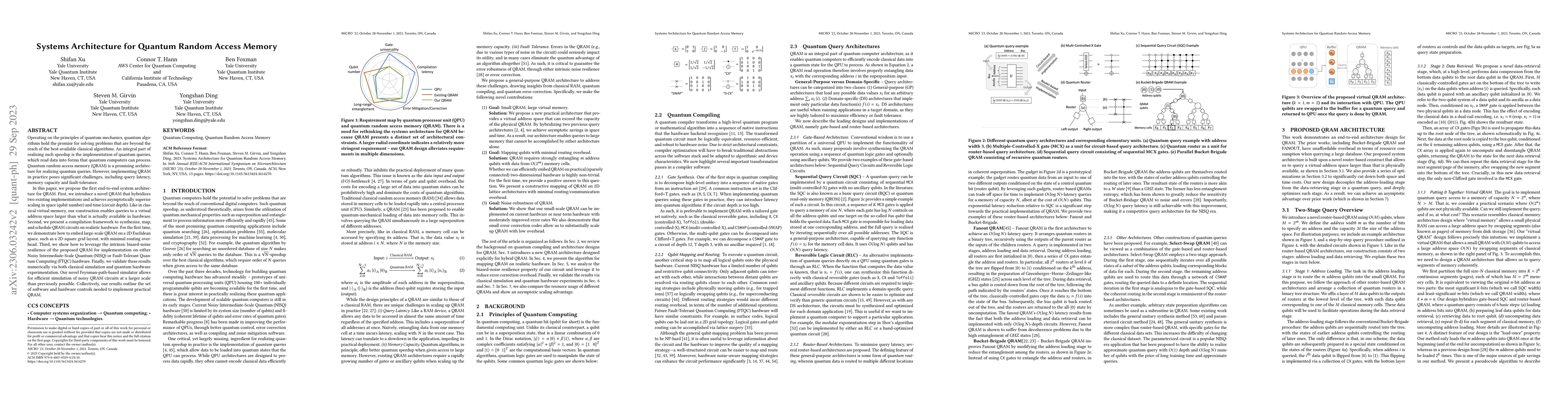 Thumbnail for Systems Architecture for Quantum Random Access Memory