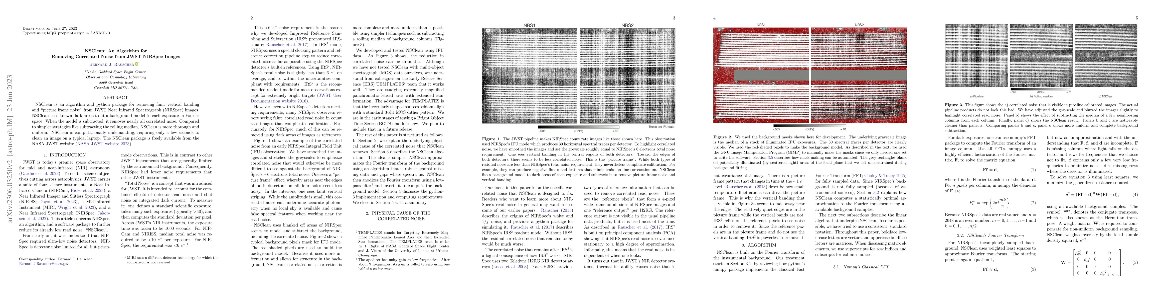 Thumbnail for NSClean: An Algorithm for Removing Correlated Noise from JWST NIRSpec
  Images