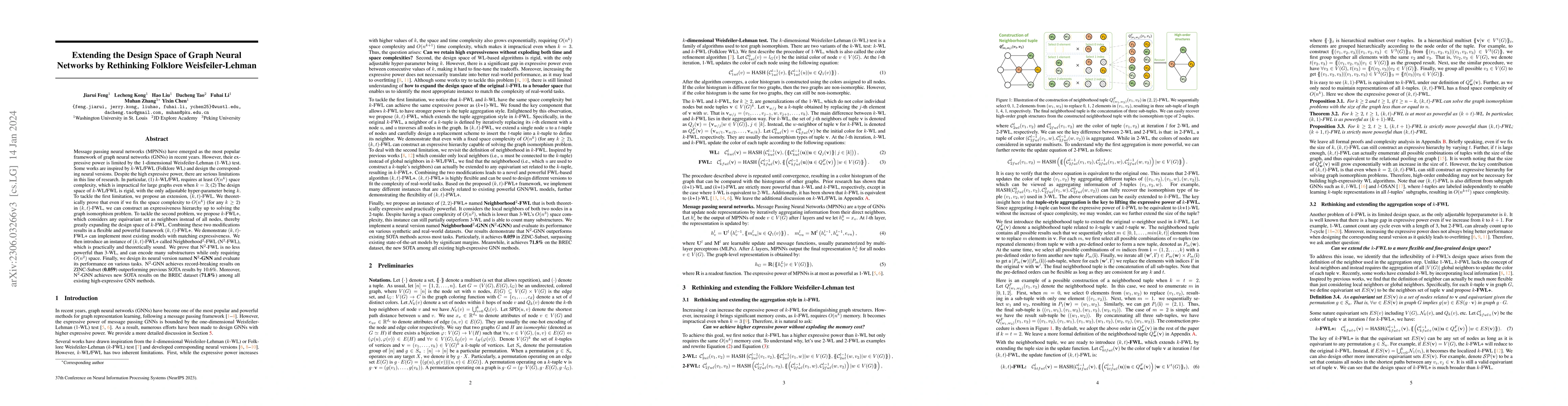 Thumbnail for Extending the Design Space of Graph Neural Networks by Rethinking
  Folklore Weisfeiler-Lehman
