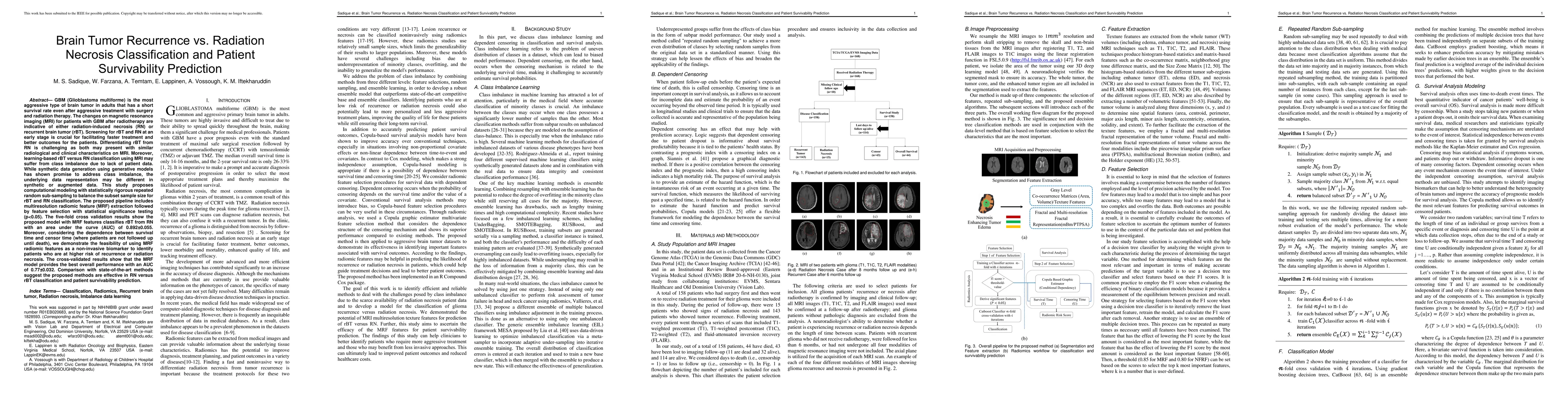 Thumbnail for Brain Tumor Recurrence vs. Radiation Necrosis Classification and Patient
  Survivability Prediction