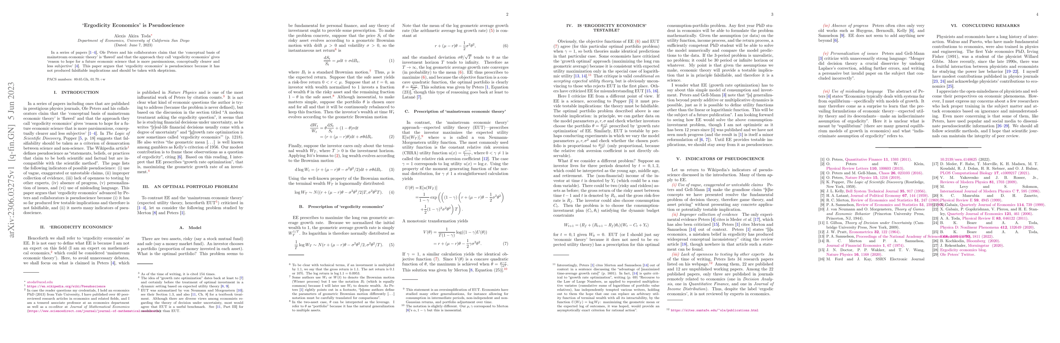 Thumbnail for 'Ergodicity Economics' is Pseudoscience