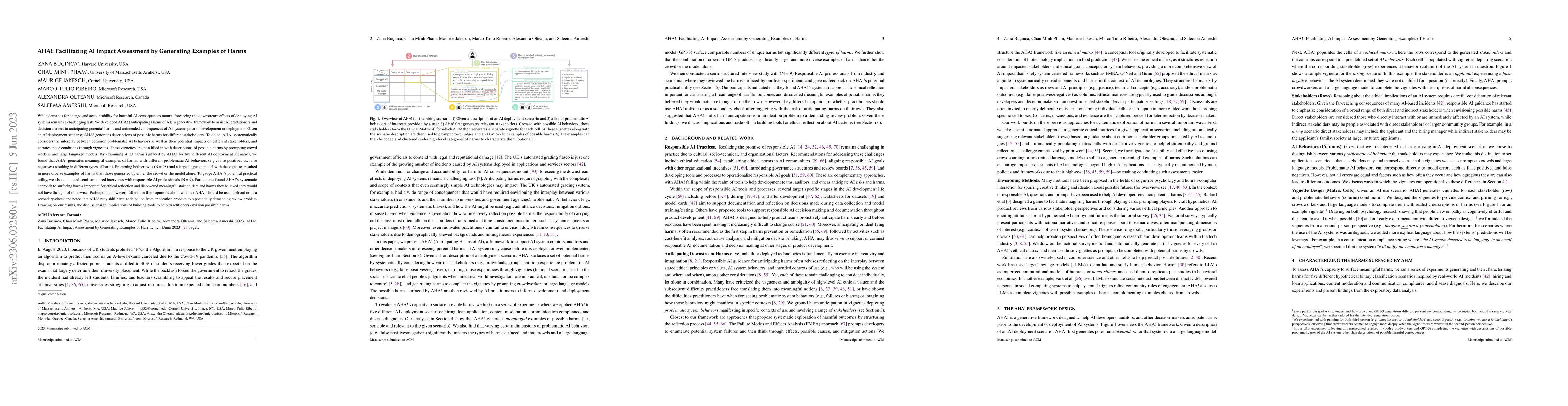 Thumbnail for AHA!: Facilitating AI Impact Assessment by Generating Examples of Harms