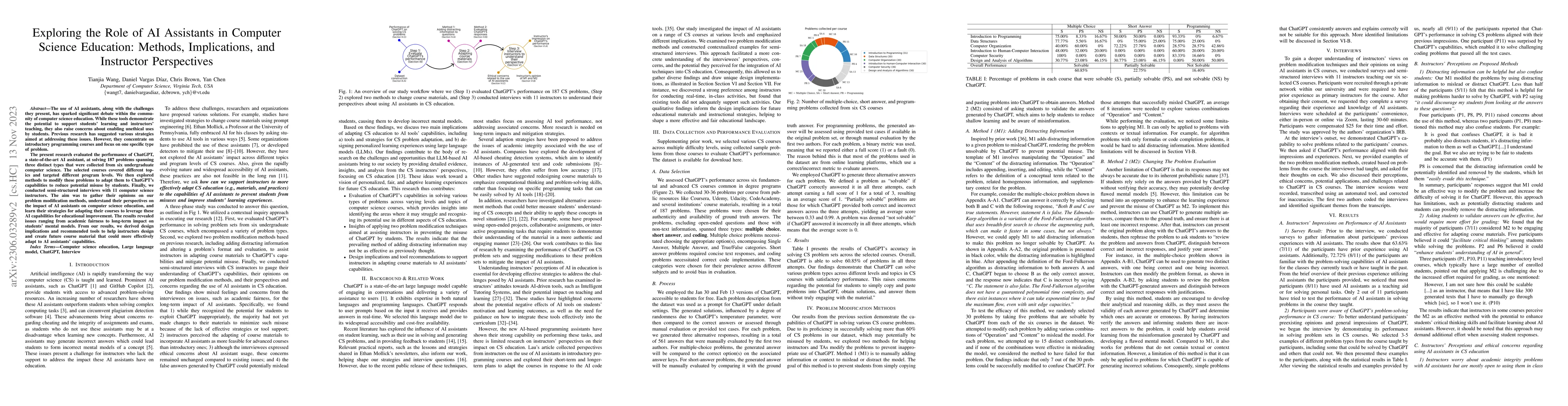 Thumbnail for Exploring the Role of AI Assistants in Computer Science Education:
  Methods, Implications, and Instructor Perspectives