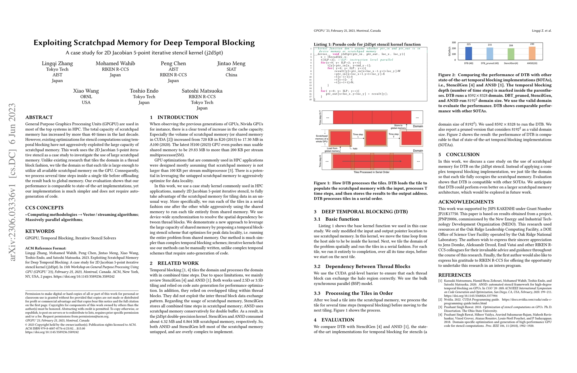 Thumbnail for Exploiting Scratchpad Memory for Deep Temporal Blocking: A case study
  for 2D Jacobian 5-point iterative stencil kernel (j2d5pt)
