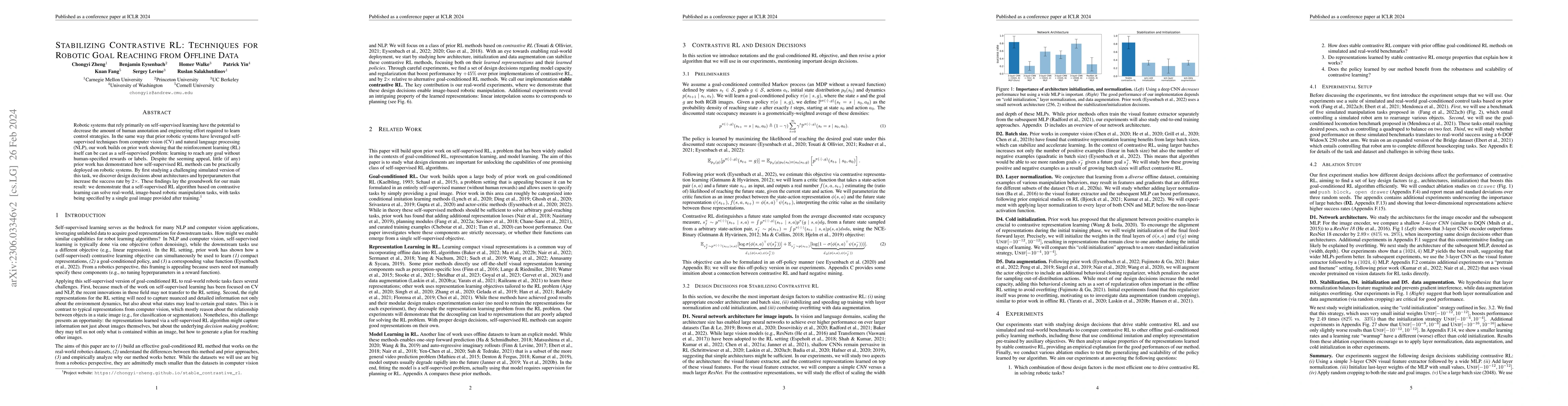 Thumbnail for Stabilizing Contrastive RL: Techniques for Robotic Goal Reaching from
  Offline Data