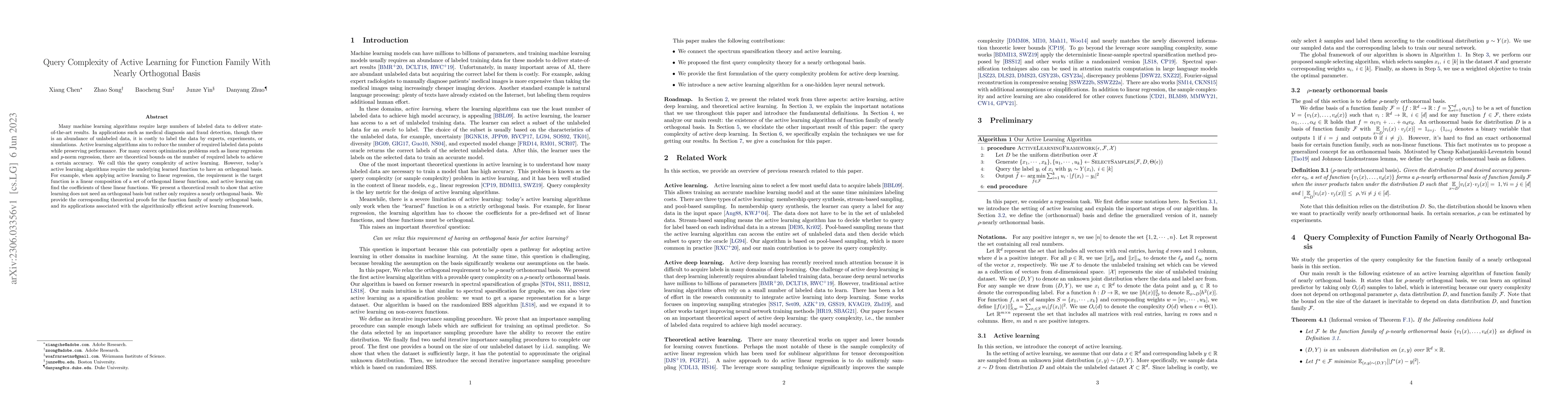 Thumbnail for Query Complexity of Active Learning for Function Family With Nearly
  Orthogonal Basis