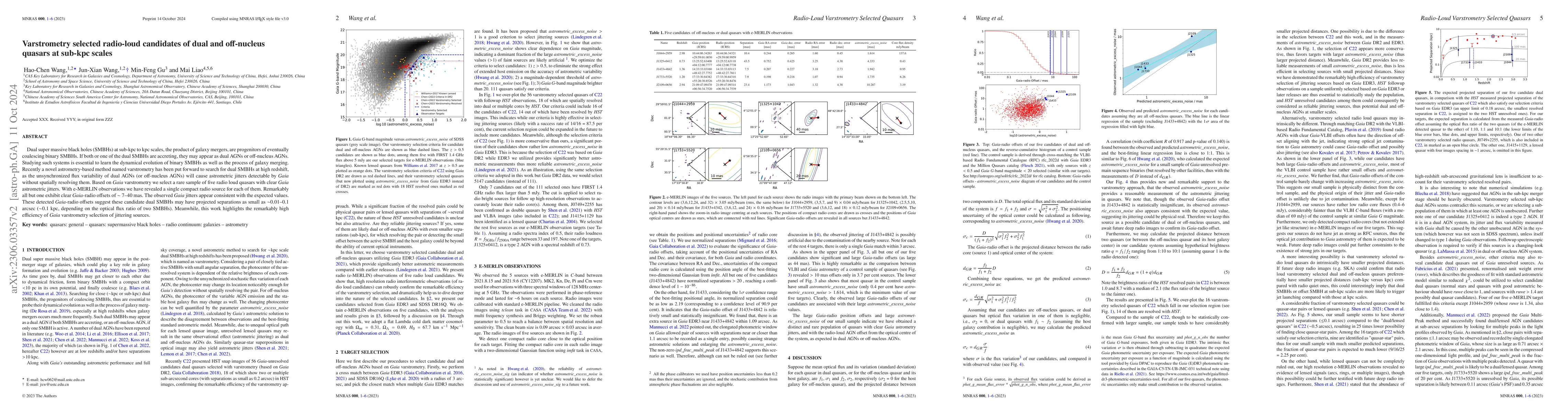 Thumbnail for Varstrometry Selected Radio-Loud Candidates of Dual and Off-Nucleus
  Quasars at Sub-kpc Scales
