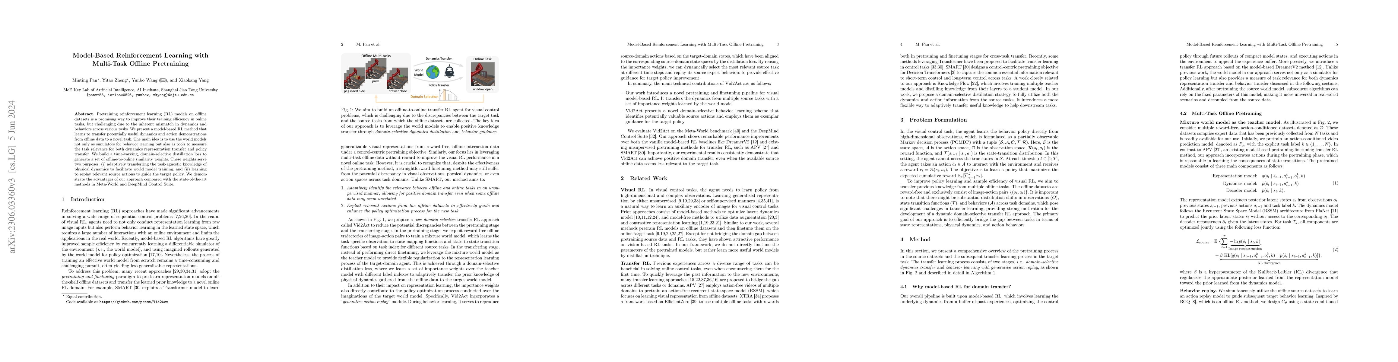 Thumbnail for Model-Based Reinforcement Learning with Multi-Task Offline Pretraining