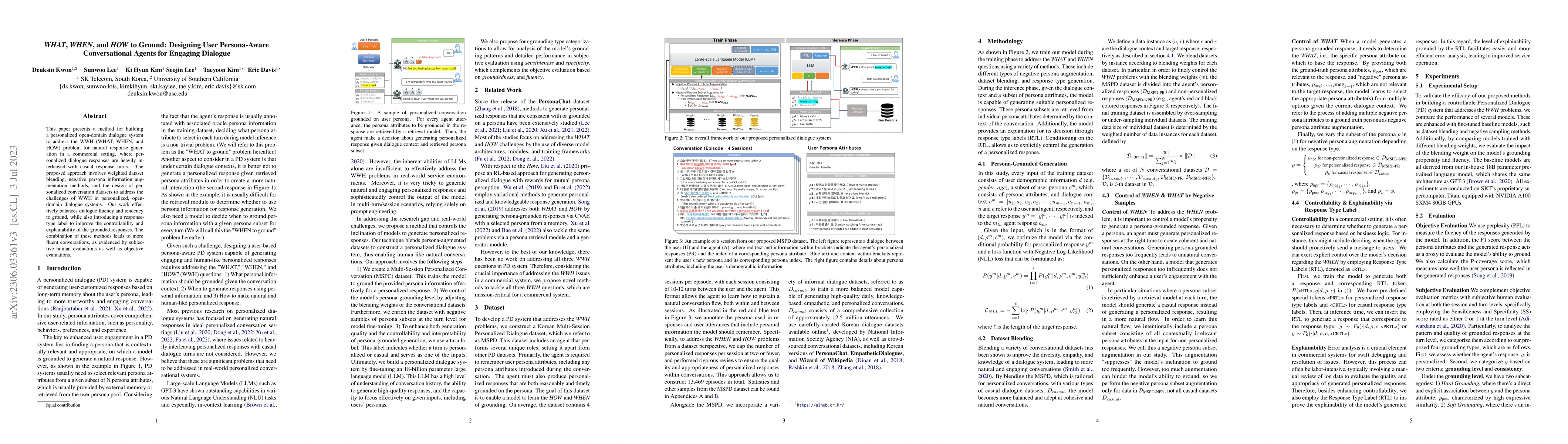 Thumbnail for WHAT, WHEN, and HOW to Ground: Designing User Persona-Aware
  Conversational Agents for Engaging Dialogue