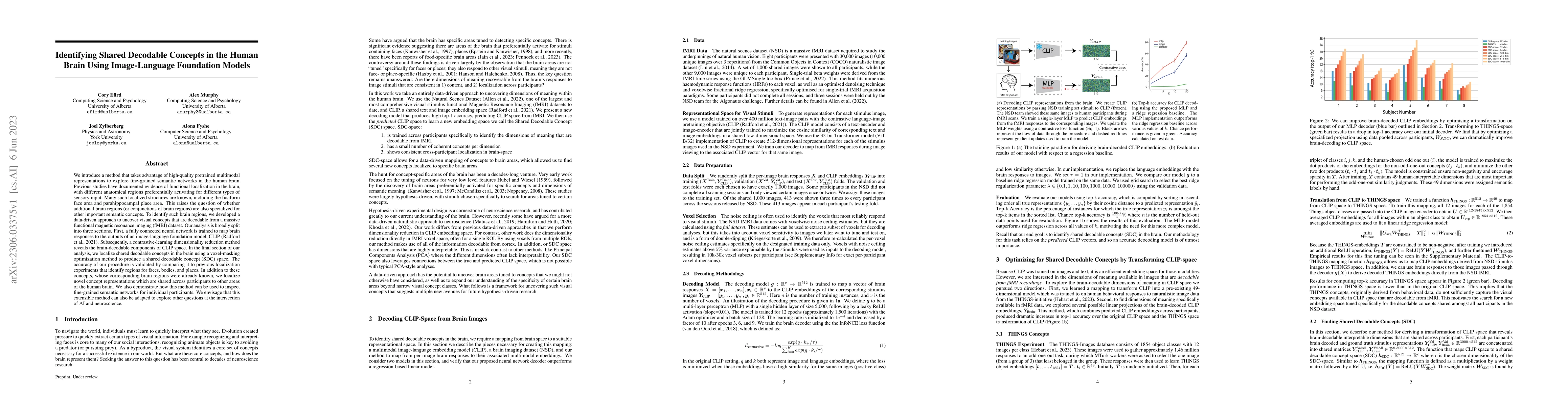 Thumbnail for Identifying Shared Decodable Concepts in the Human Brain Using
  Image-Language Foundation Models