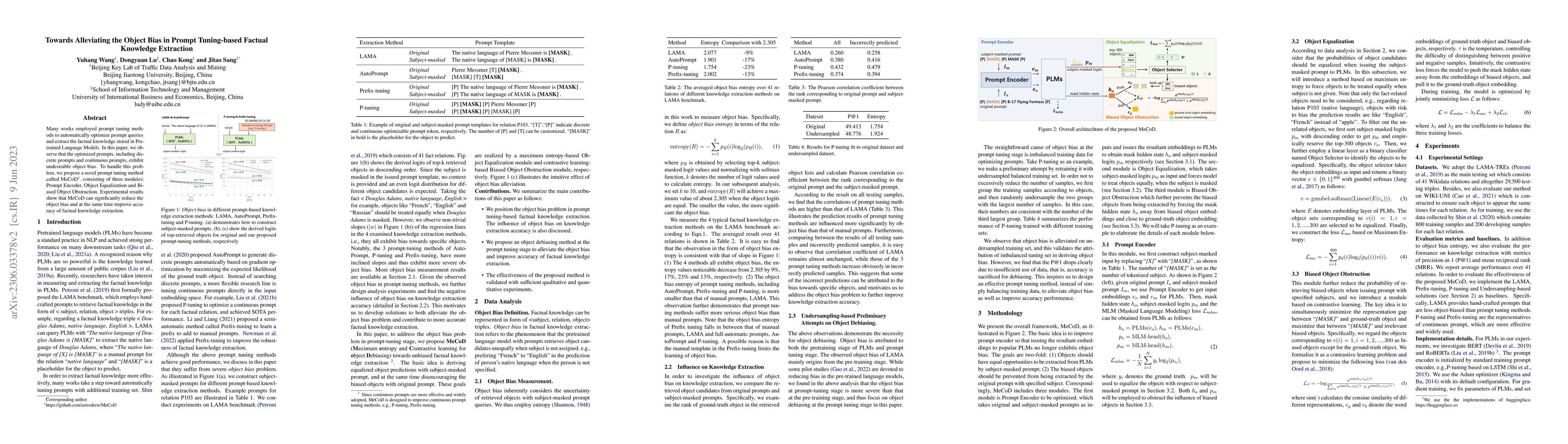 Thumbnail for Towards Alleviating the Object Bias in Prompt Tuning-based Factual
  Knowledge Extraction