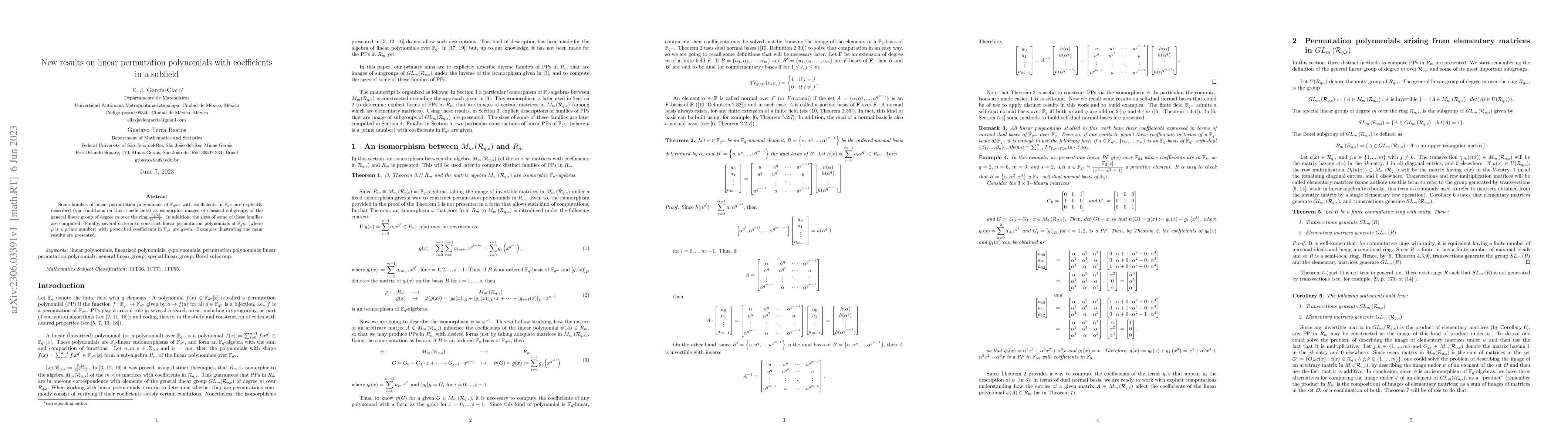 Thumbnail for New results on linear permutation polynomials with coefficients in a
  subfield