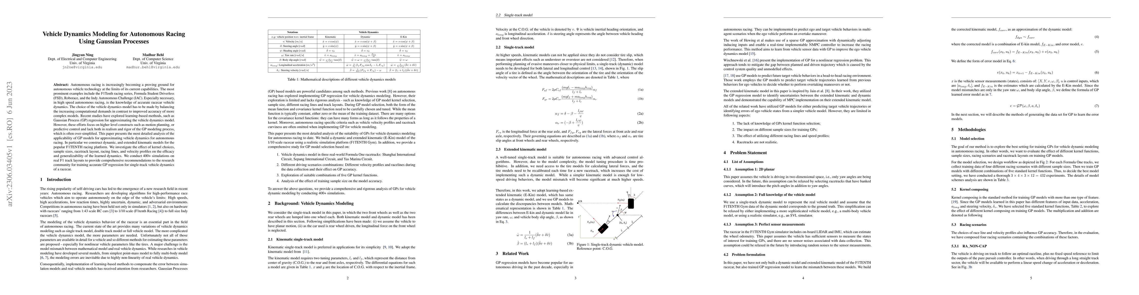 Thumbnail for Vehicle Dynamics Modeling for Autonomous Racing Using Gaussian Processes