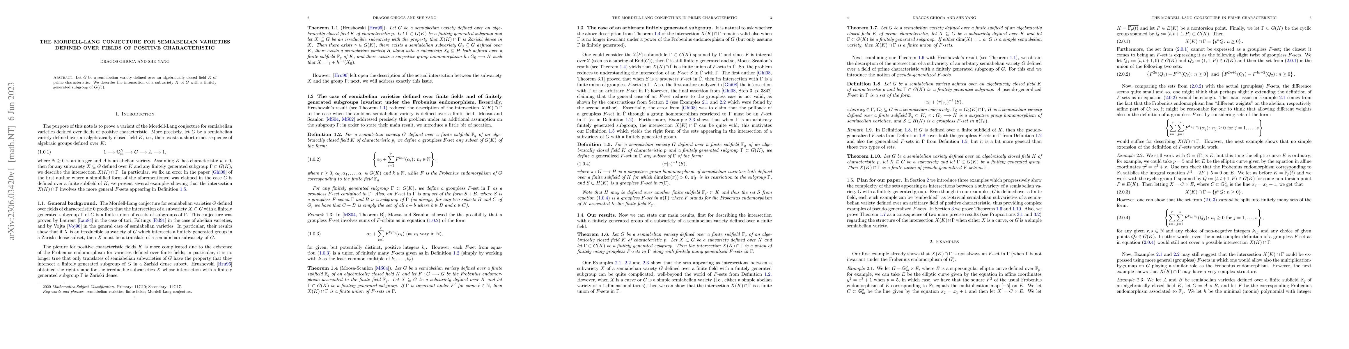 Thumbnail for The Mordell-Lang conjecture for semiabelian varieties defined over
  fields of positive characteristic