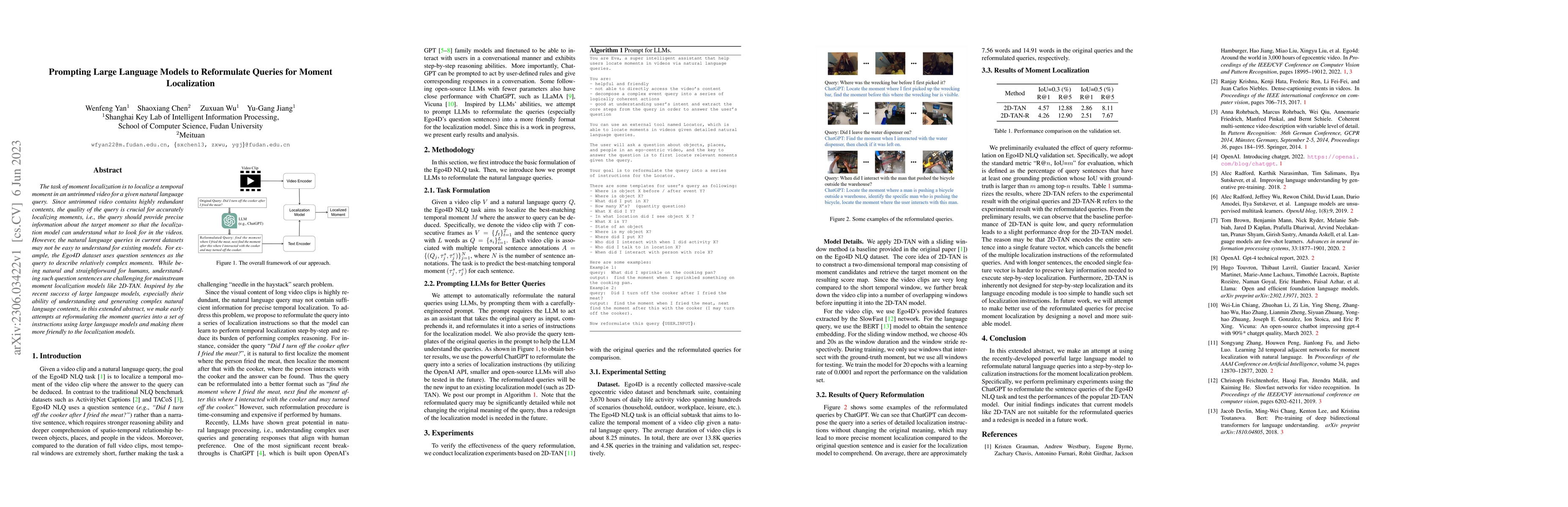 Thumbnail for Prompting Large Language Models to Reformulate Queries for Moment
  Localization