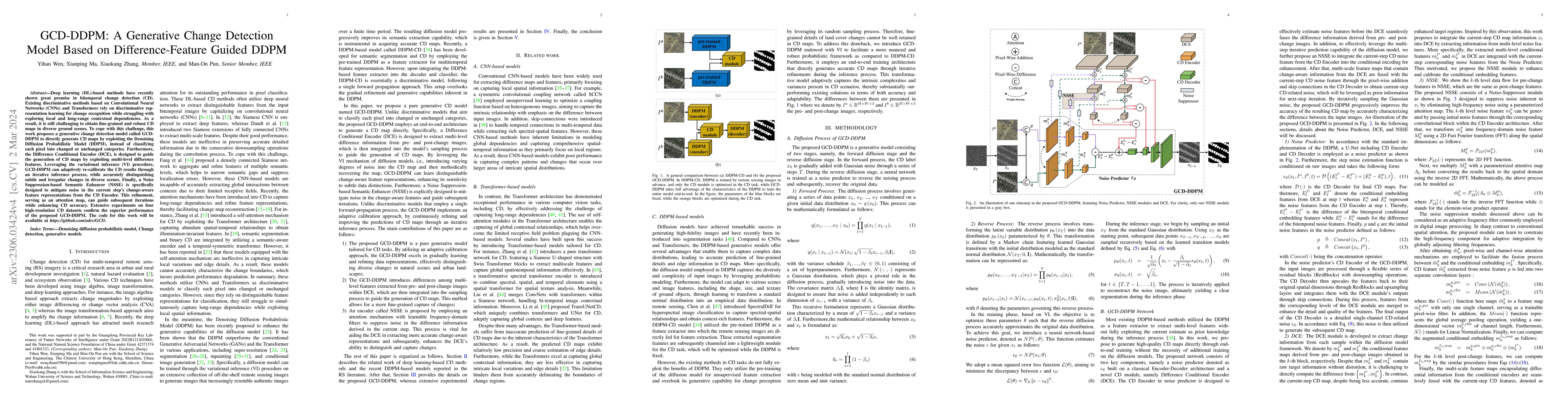 Thumbnail for GCD-DDPM: A Generative Change Detection Model Based on
  Difference-Feature Guided DDPM