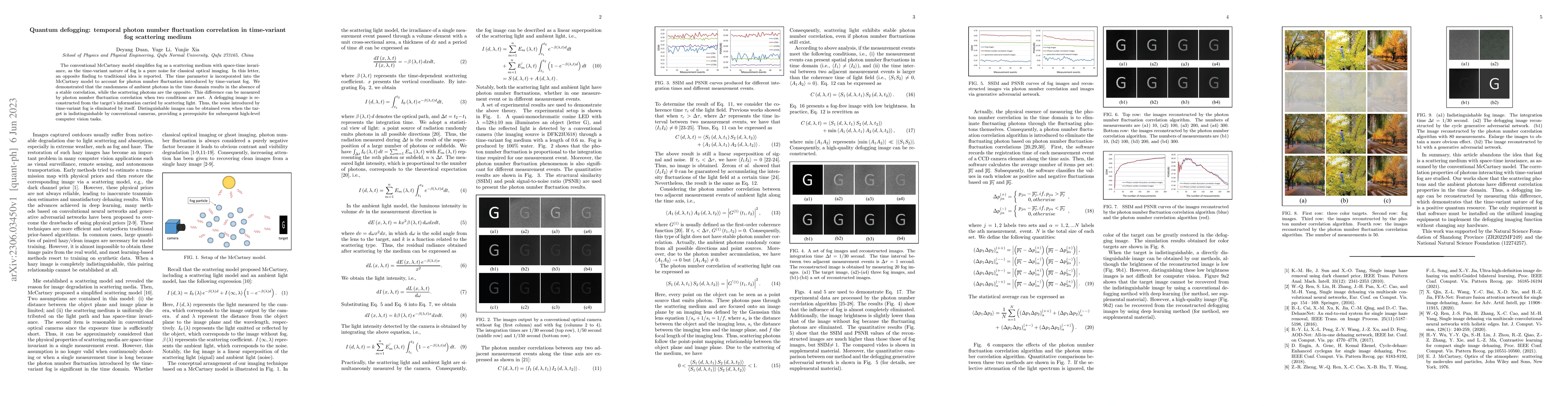 Thumbnail for Quantum defogging: temporal photon number fluctuation correlation in
  time-variant fog scattering medium