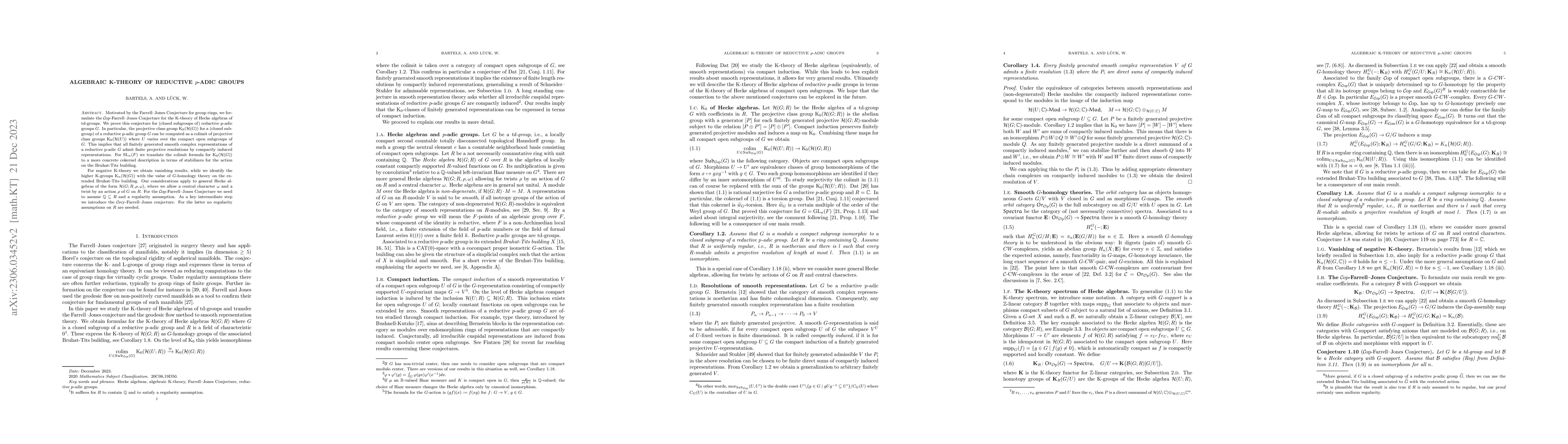 Thumbnail for Algebraic K-theory of reductive p-adic groups