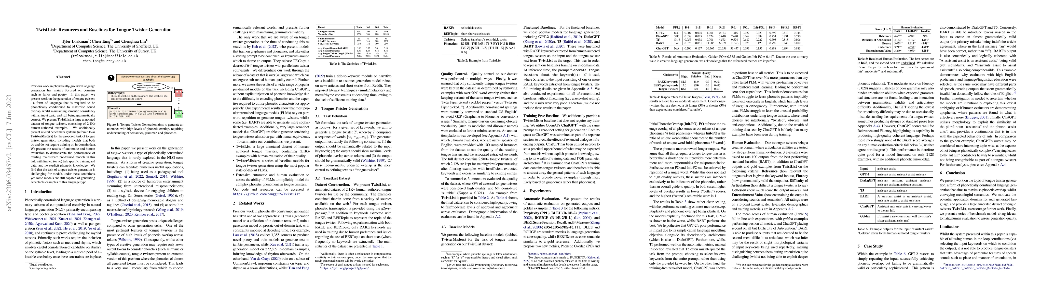 Thumbnail for TwistList: Resources and Baselines for Tongue Twister Generation