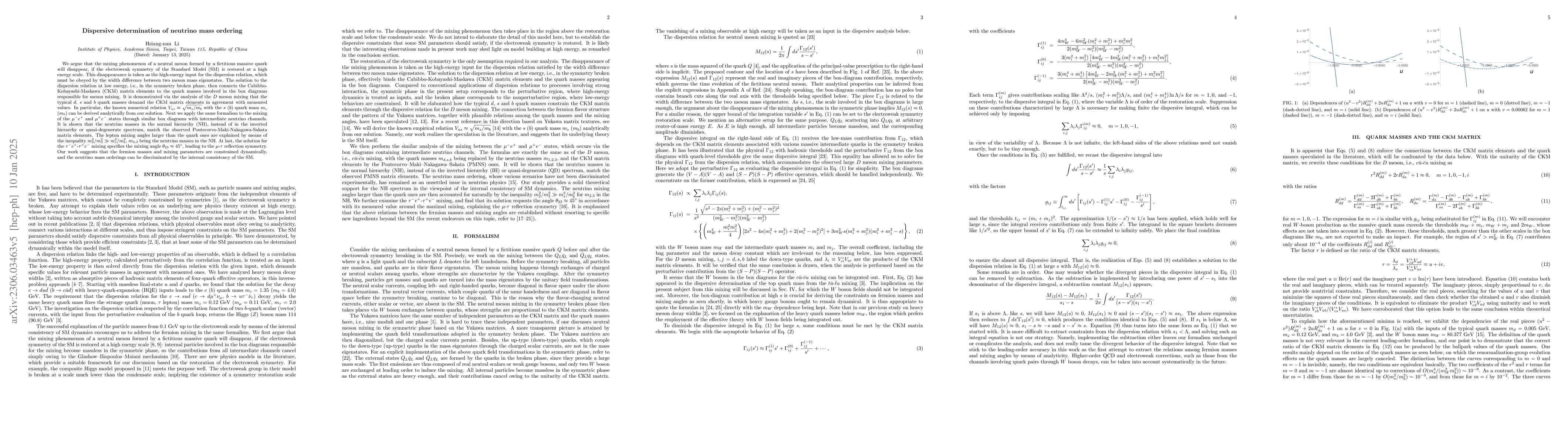 Thumbnail for Dispersive determination of neutrino mass ordering