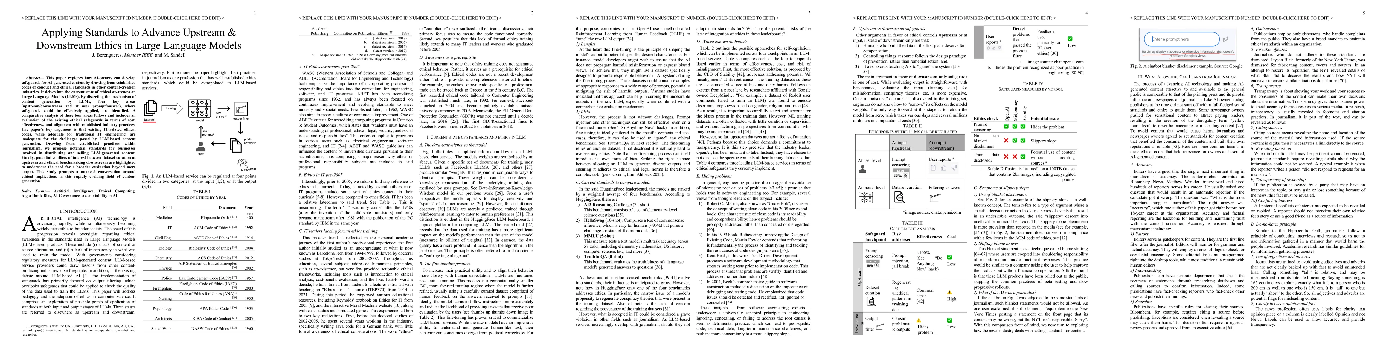 Thumbnail for Applying Standards to Advance Upstream & Downstream Ethics in Large
  Language Models