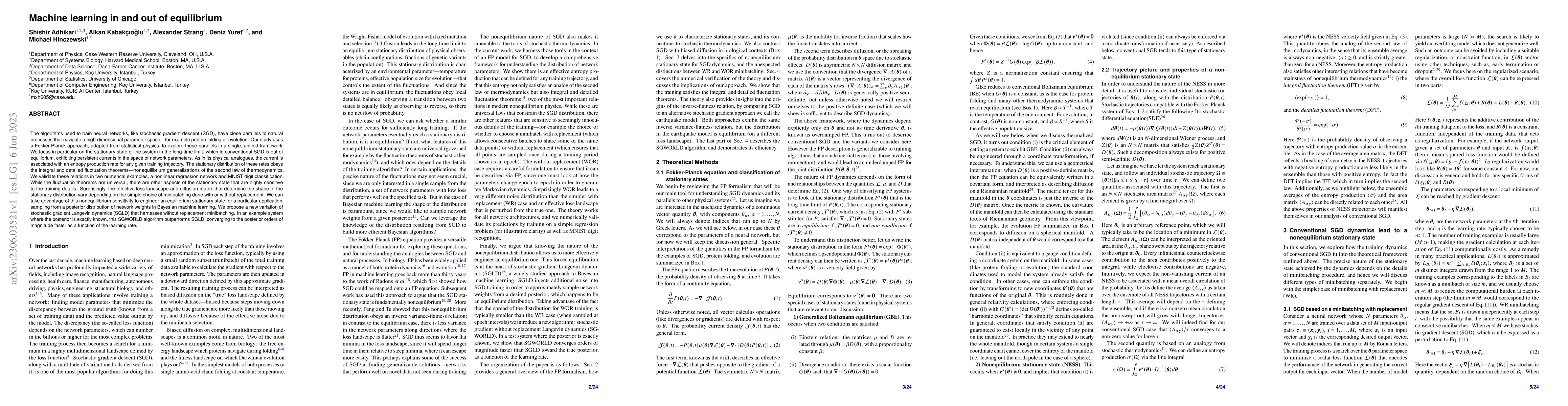 Thumbnail for Machine learning in and out of equilibrium