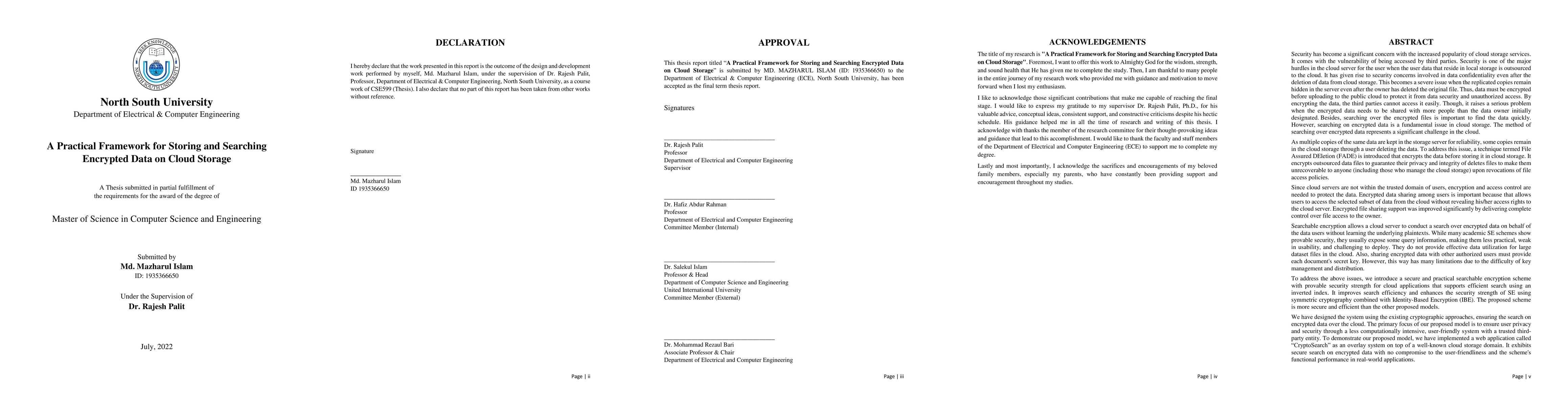 Thumbnail for A Practical Framework for Storing and Searching Encrypted Data on Cloud
  Storage