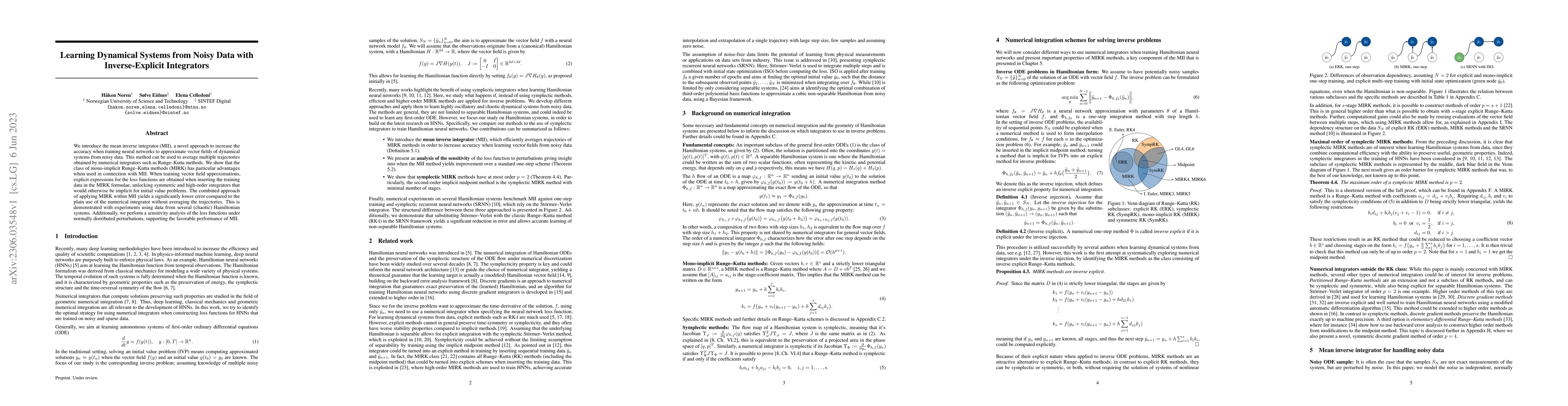 Thumbnail for Learning Dynamical Systems from Noisy Data with Inverse-Explicit
  Integrators