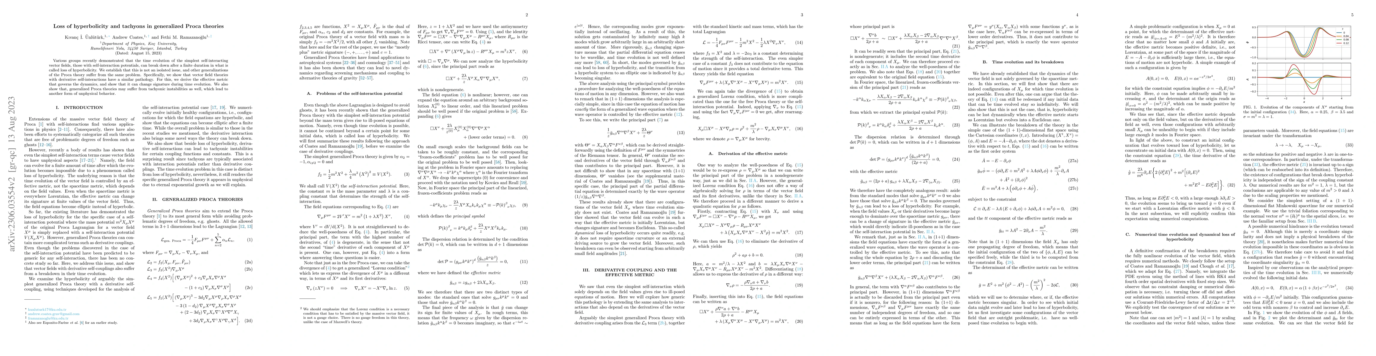 Thumbnail for Loss of hyperbolicity and tachyons in generalized Proca theories