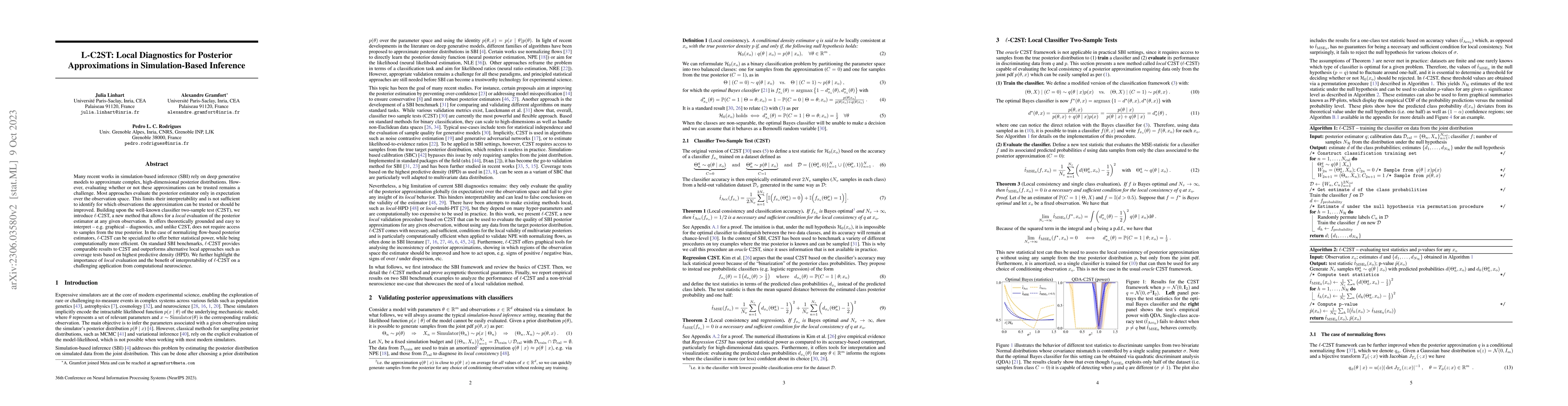 Thumbnail for L-C2ST: Local Diagnostics for Posterior Approximations in
  Simulation-Based Inference