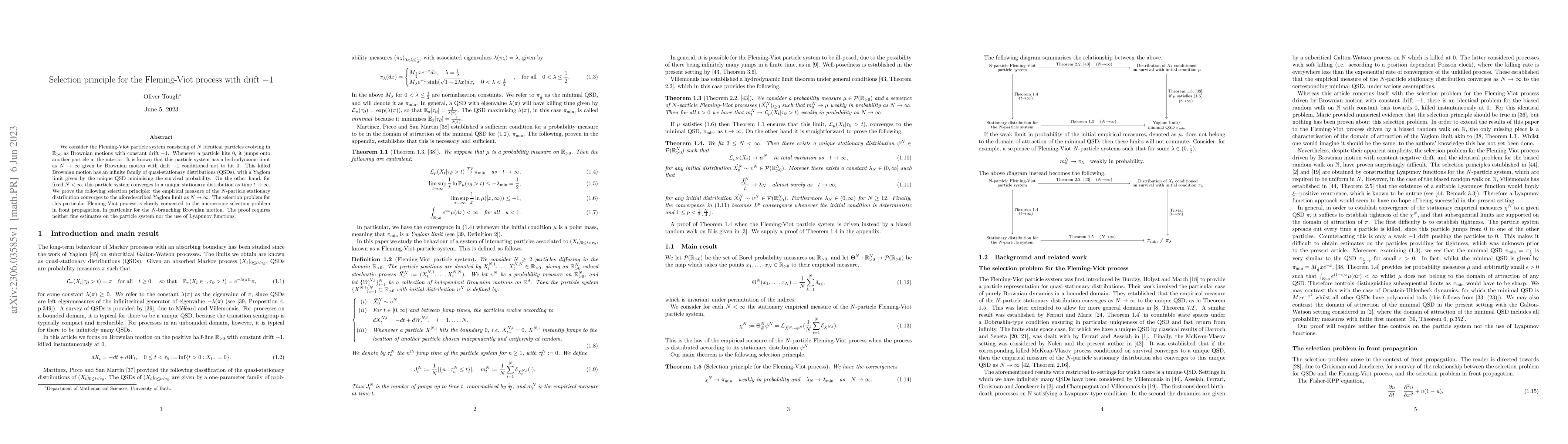 Thumbnail for Selection principle for the Fleming-Viot process with drift $-1$