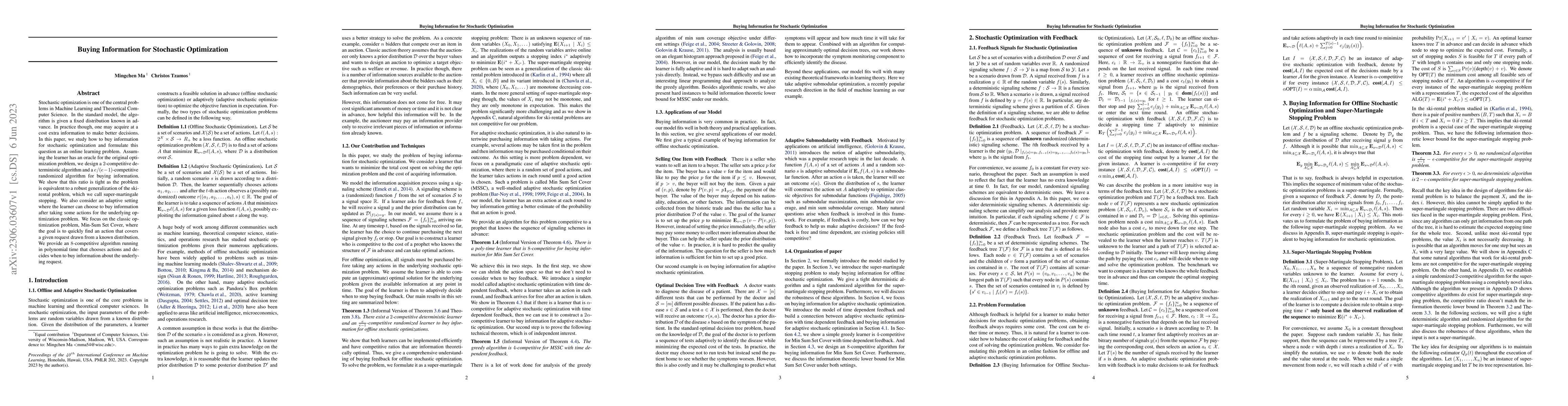 Thumbnail for Buying Information for Stochastic Optimization