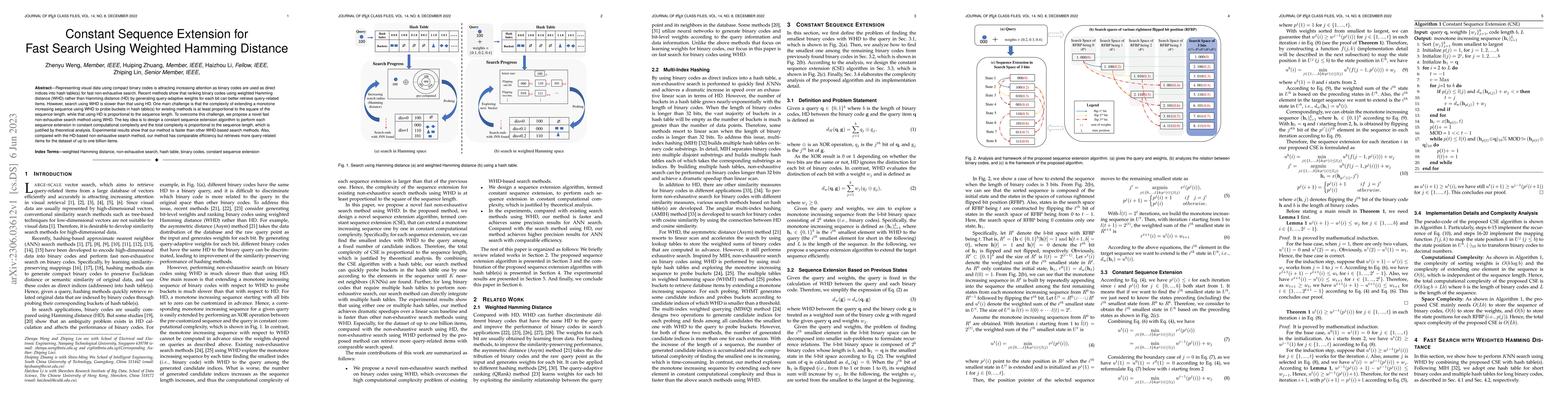 Thumbnail for Constant Sequence Extension for Fast Search Using Weighted Hamming
  Distance