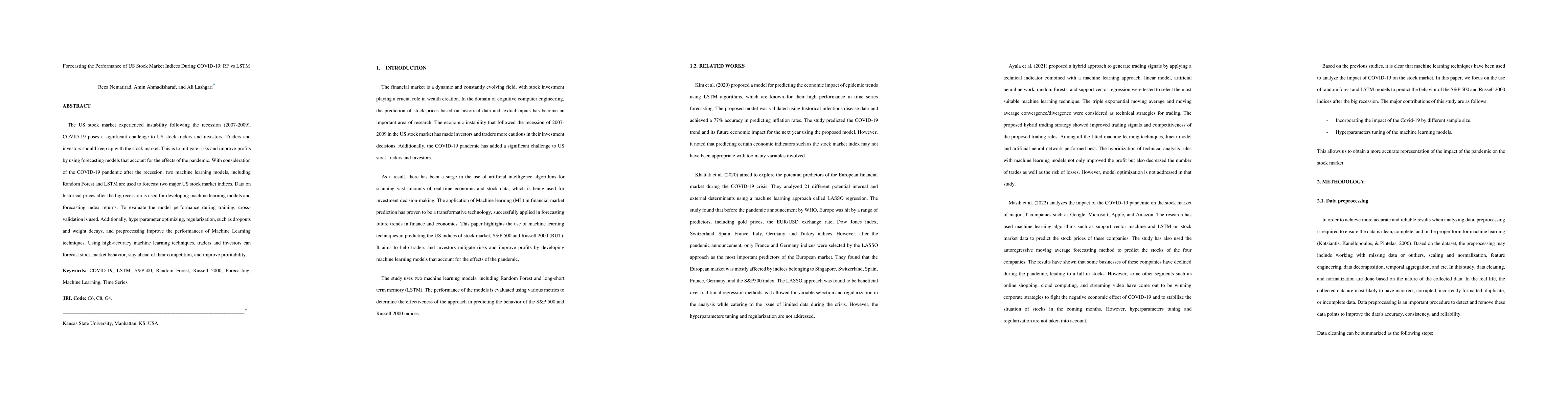 Thumbnail for Forecasting the Performance of US Stock Market Indices During COVID-19:
  RF vs LSTM