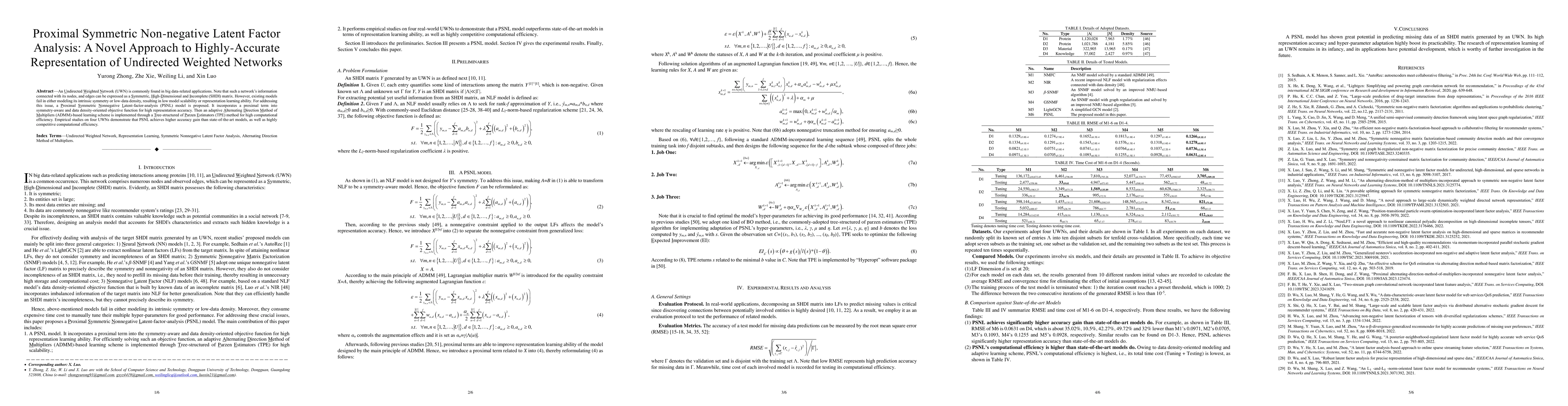 Thumbnail for Proximal Symmetric Non-negative Latent Factor Analysis: A Novel Approach
  to Highly-Accurate Representation of Undirected Weighted Networks