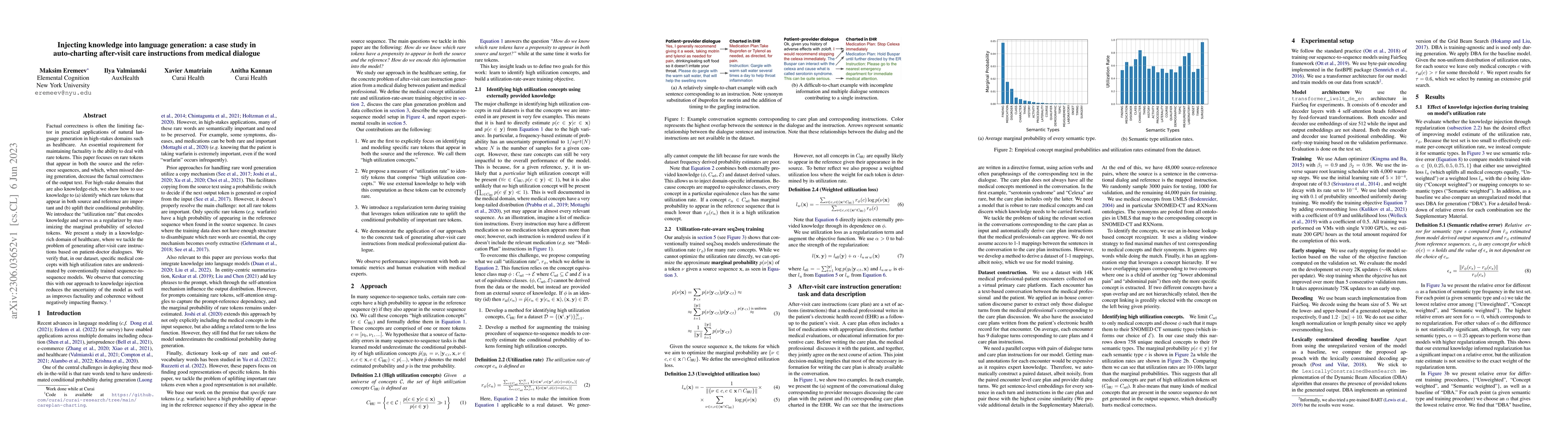 Thumbnail for Injecting knowledge into language generation: a case study in
  auto-charting after-visit care instructions from medical dialogue