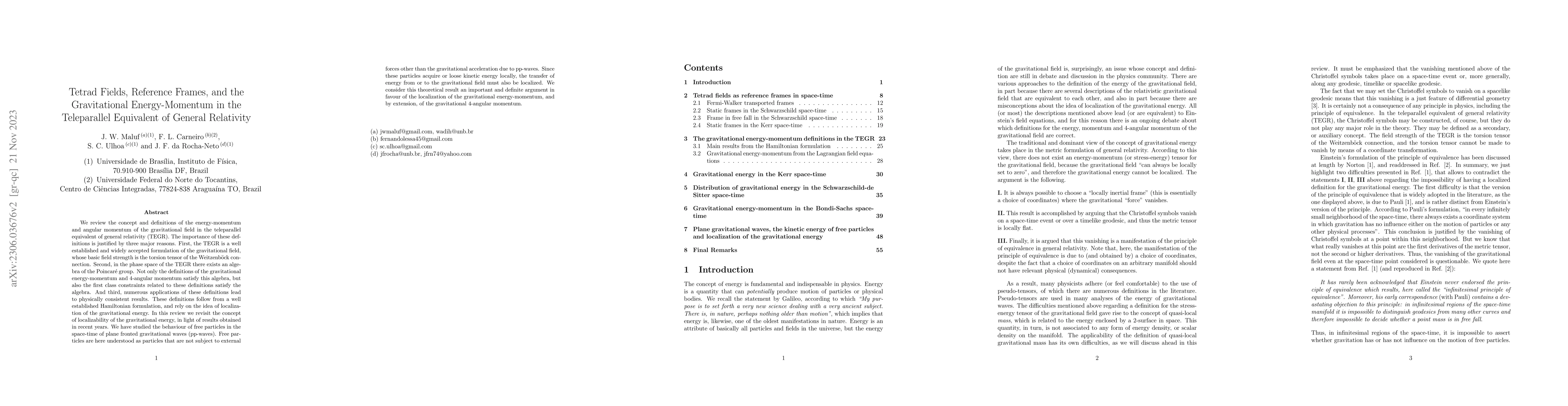 Thumbnail for Tetrad Fields, Reference Frames, and the Gravitational Energy-Momentum
  in the Teleparallel Equivalent of General Relativity