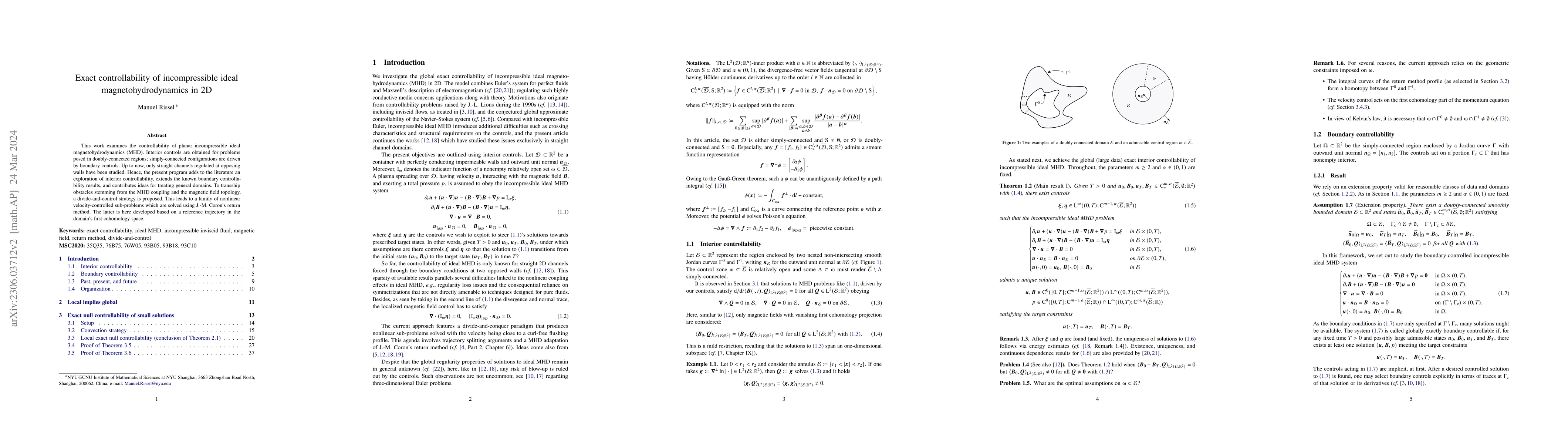 Thumbnail for Exact controllability of incompressible ideal magnetohydrodynamics in
  $2$D