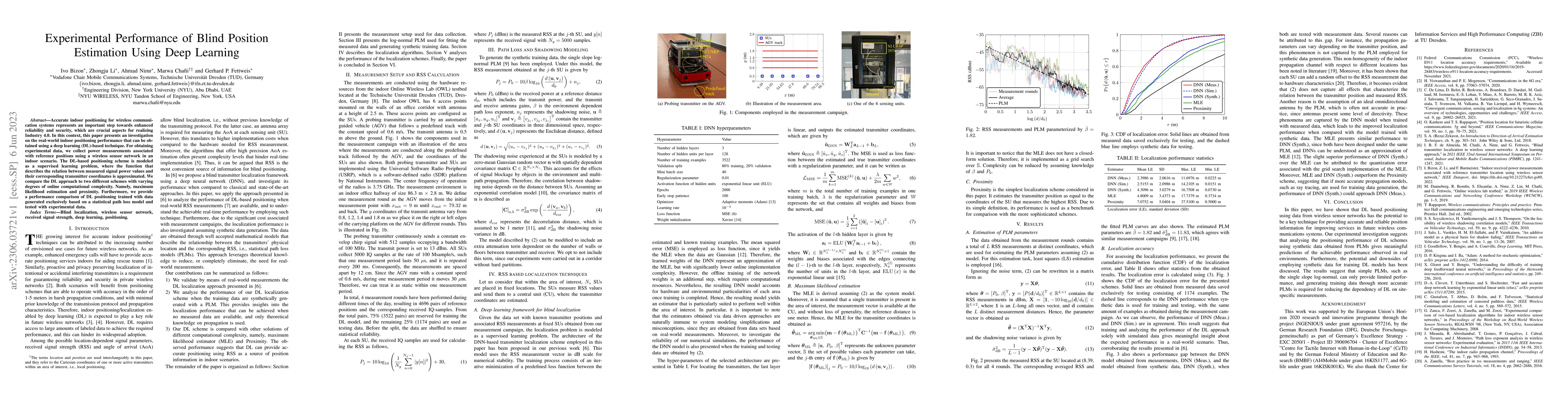 Thumbnail for Experimental Performance of Blind Position Estimation Using Deep
  Learning