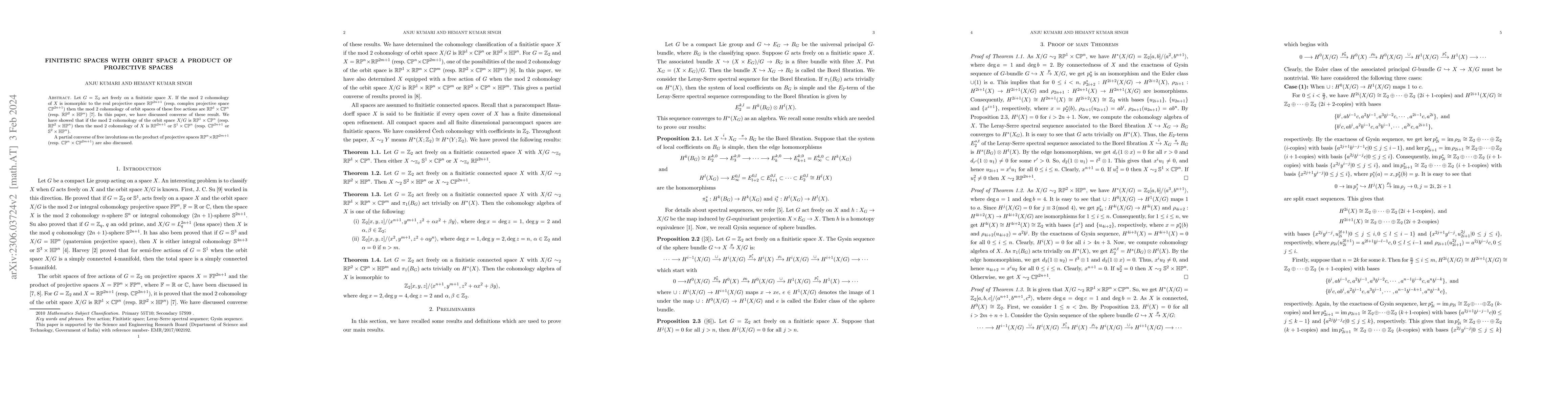 Thumbnail for Finitistic Spaces with Orbit Space a Product of Projective Spaces