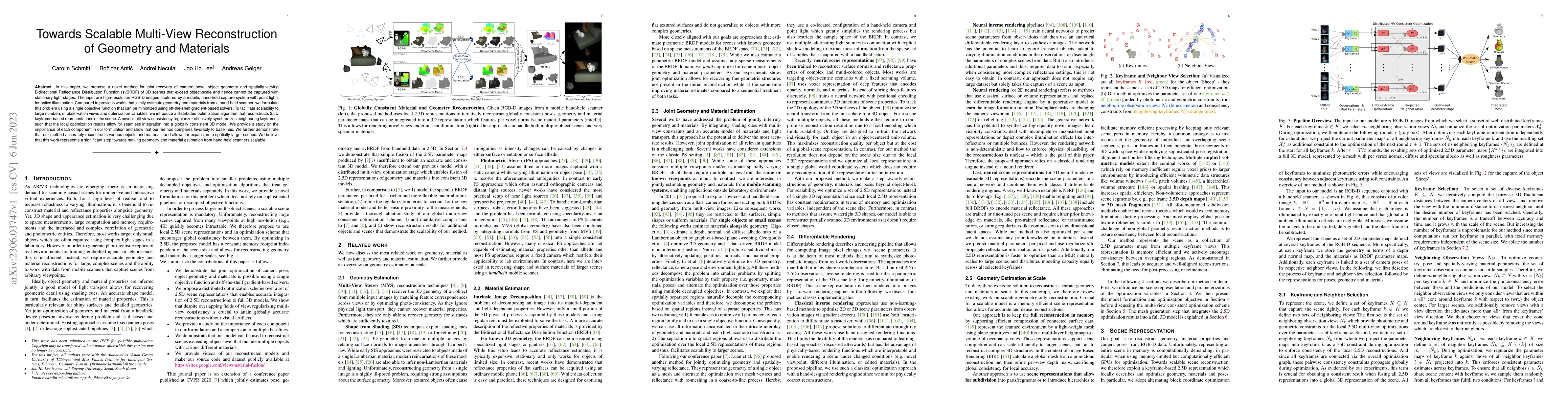 Thumbnail for Towards Scalable Multi-View Reconstruction of Geometry and Materials