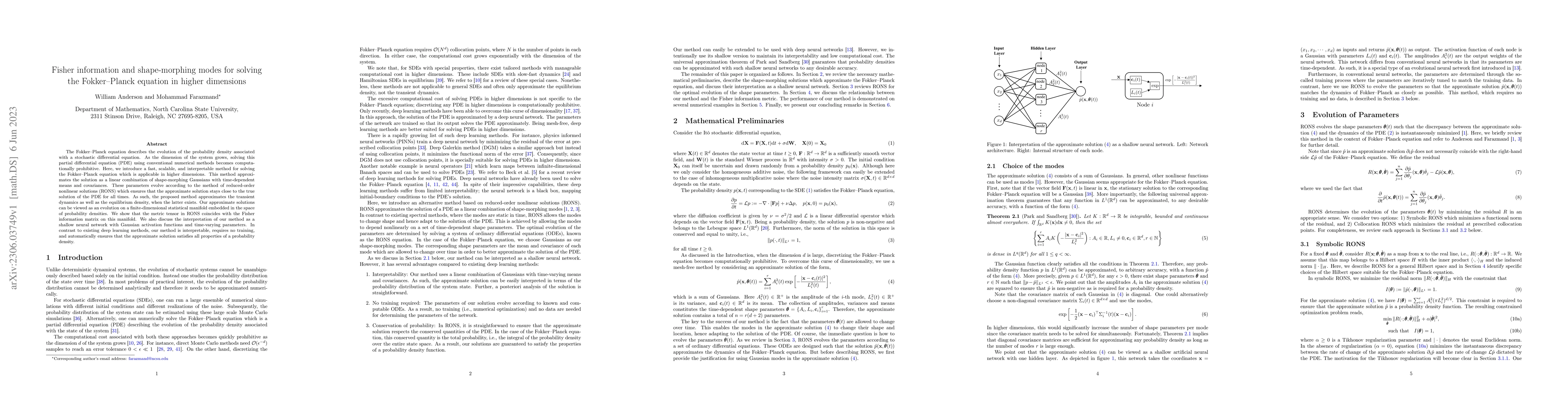 Thumbnail for Fisher information and shape-morphing modes for solving the
  Fokker-Planck equation in higher dimensions