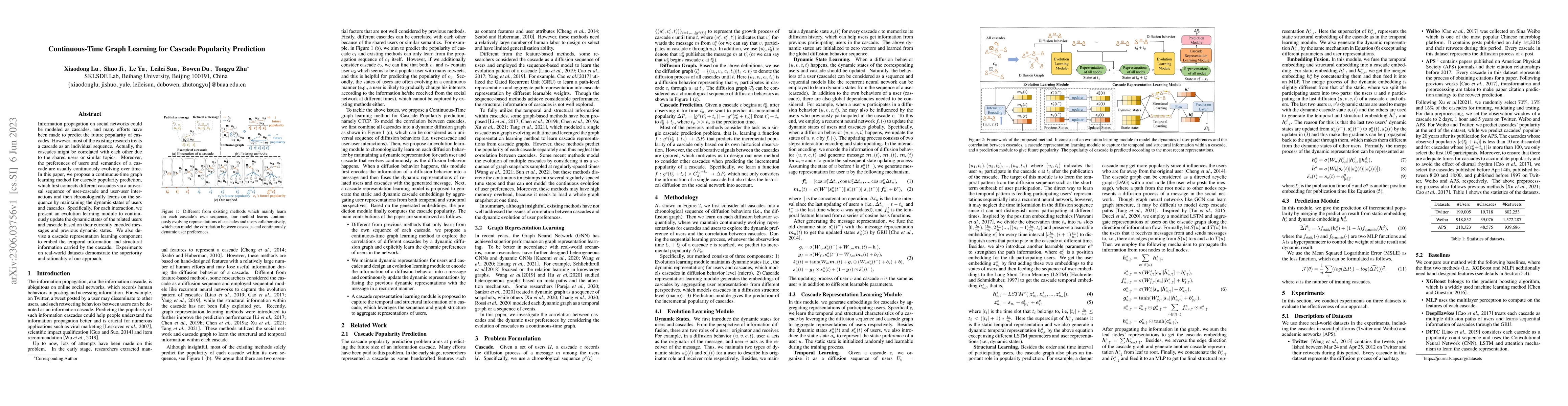 Thumbnail for Continuous-Time Graph Learning for Cascade Popularity Prediction