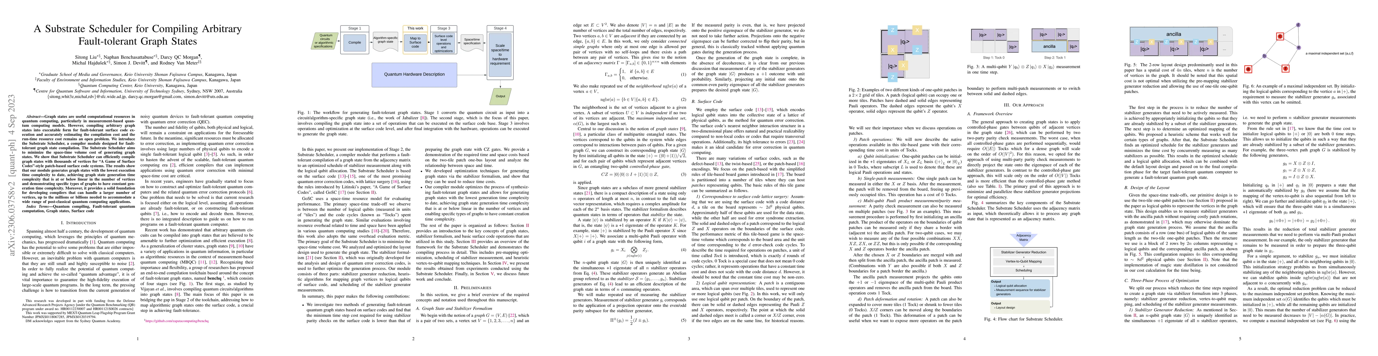 Thumbnail for A Substrate Scheduler for Compiling Arbitrary Fault-tolerant Graph
  States