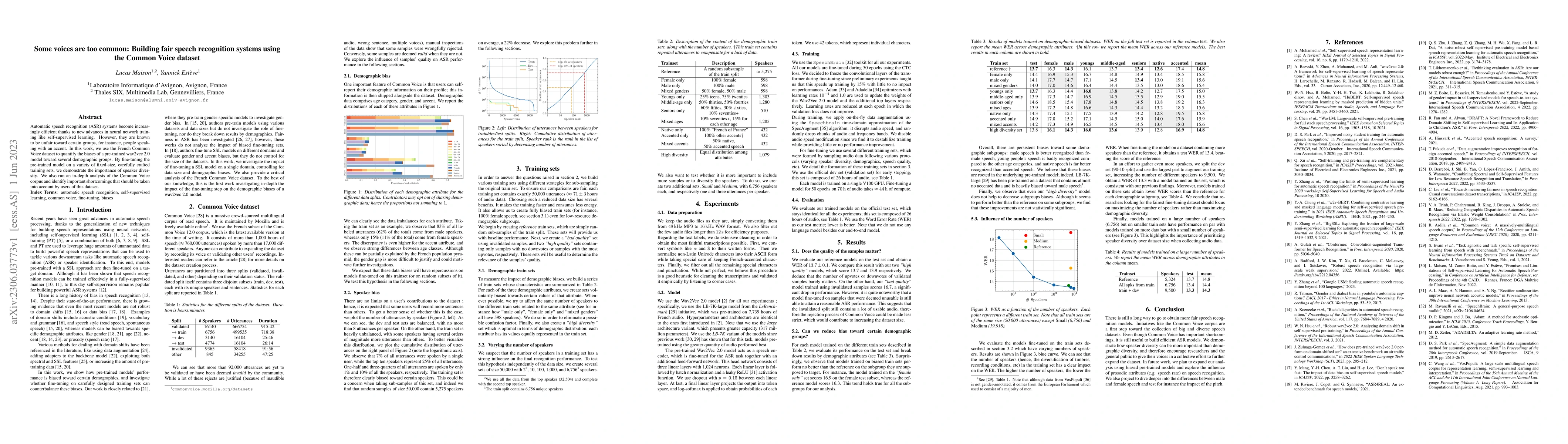 Thumbnail for Some voices are too common: Building fair speech recognition systems
  using the Common Voice dataset