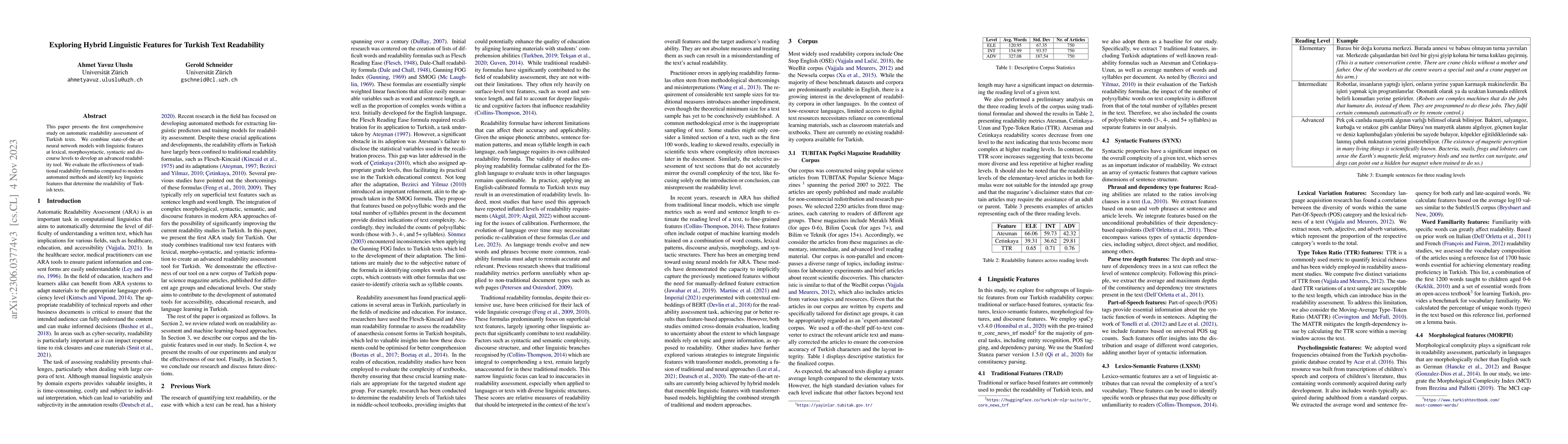 Thumbnail for Exploring Hybrid Linguistic Features for Turkish Text Readability