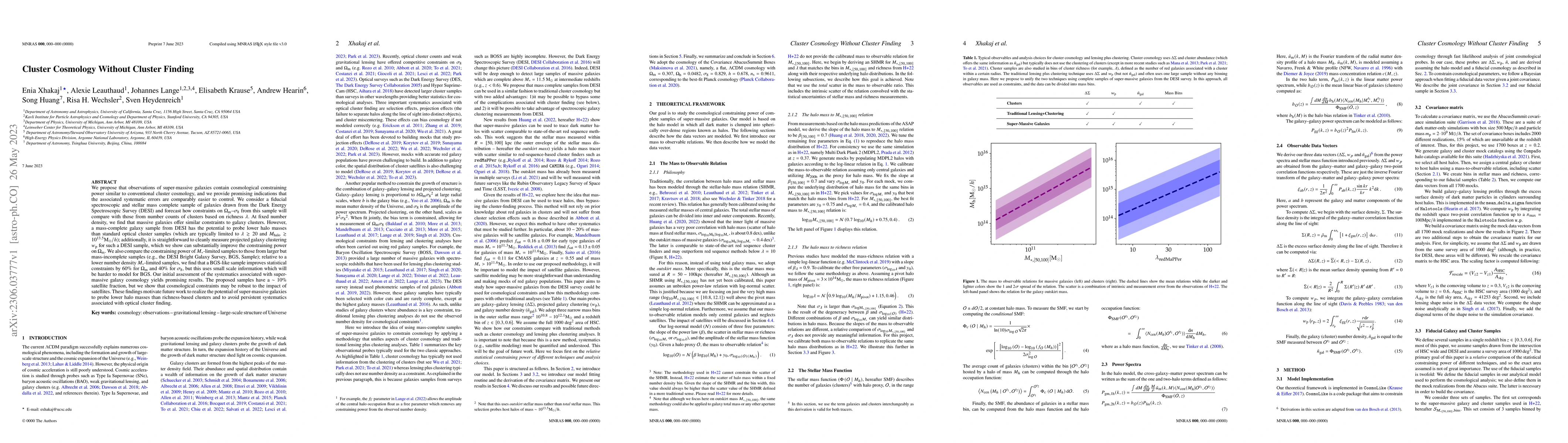 Thumbnail for Cluster Cosmology Without Cluster Finding