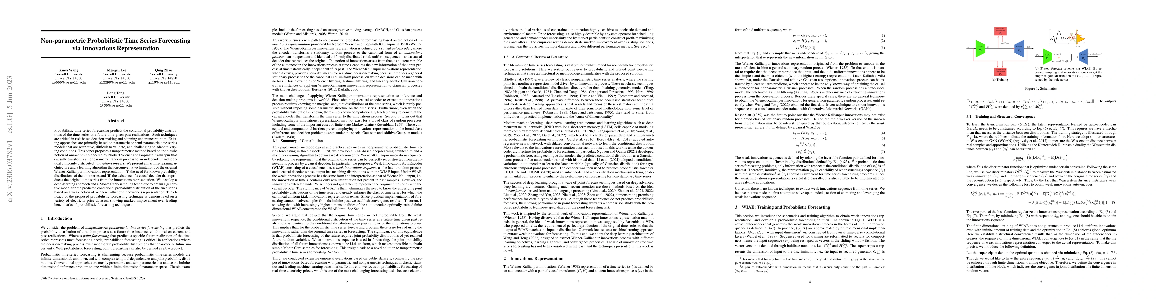 Thumbnail for Non-parametric Probabilistic Time Series Forecasting via Innovations
  Representation